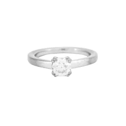 Bague Solitaire Diamant Or Blanc