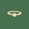 Bague solitaire diamant or jaune et blanc