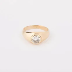Bague solitaire diamant or jaune