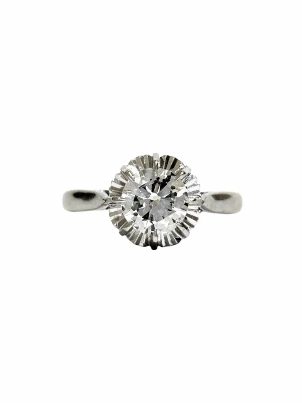 Bague solitaire diamant or blanc