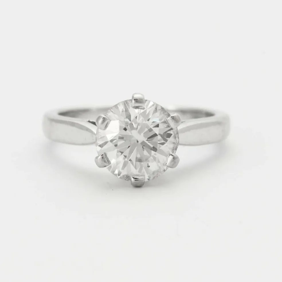 Bague Solitaire Diamant Or Blanc