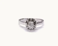 Bague solitaire diamant or blanc