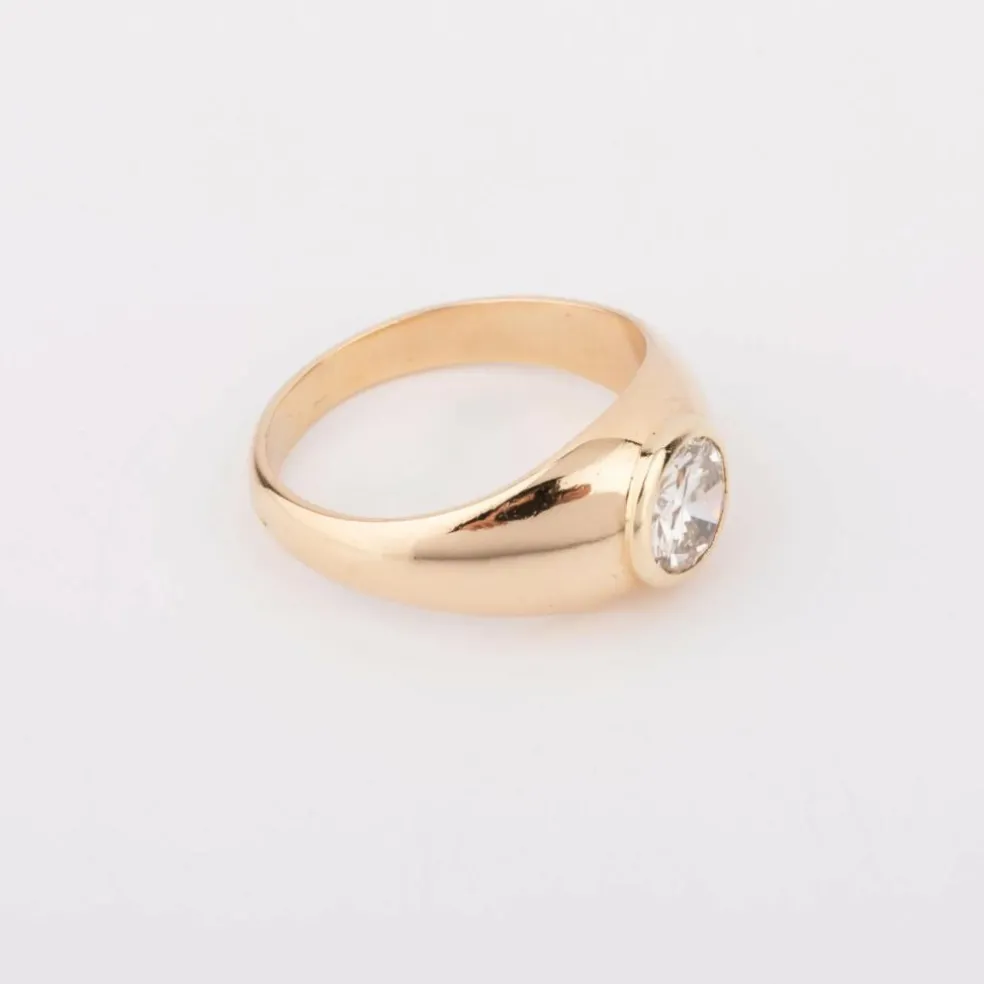 Bague solitaire diamant or jaune