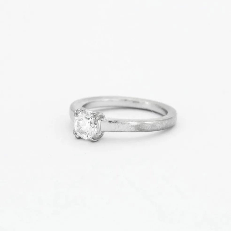 Bague Solitaire Diamant Or Blanc
