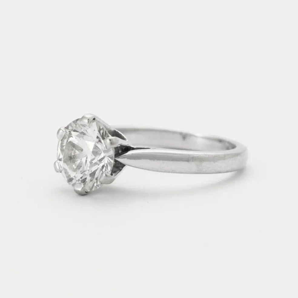 Bague Solitaire Diamant Or Blanc