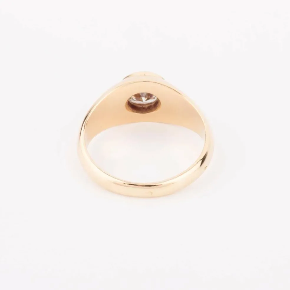 Bague solitaire diamant or jaune