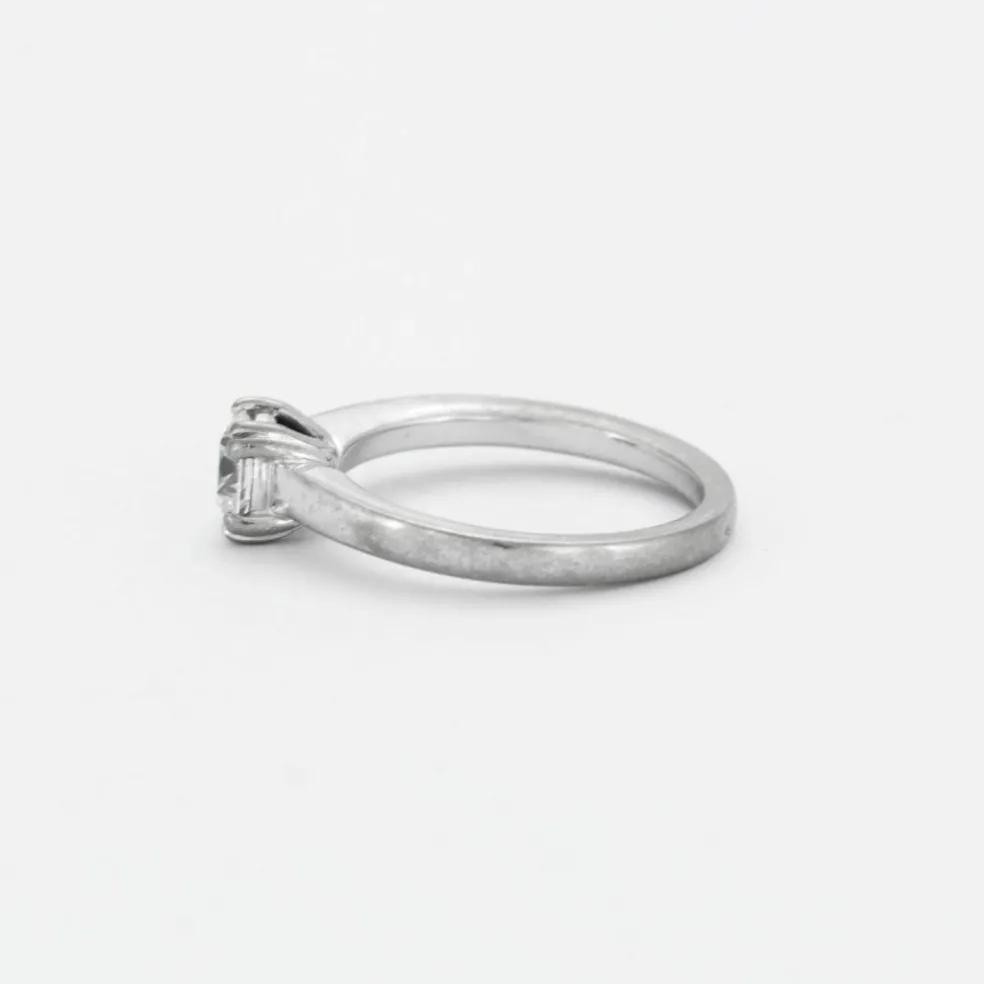 Bague Solitaire Diamant Or Blanc