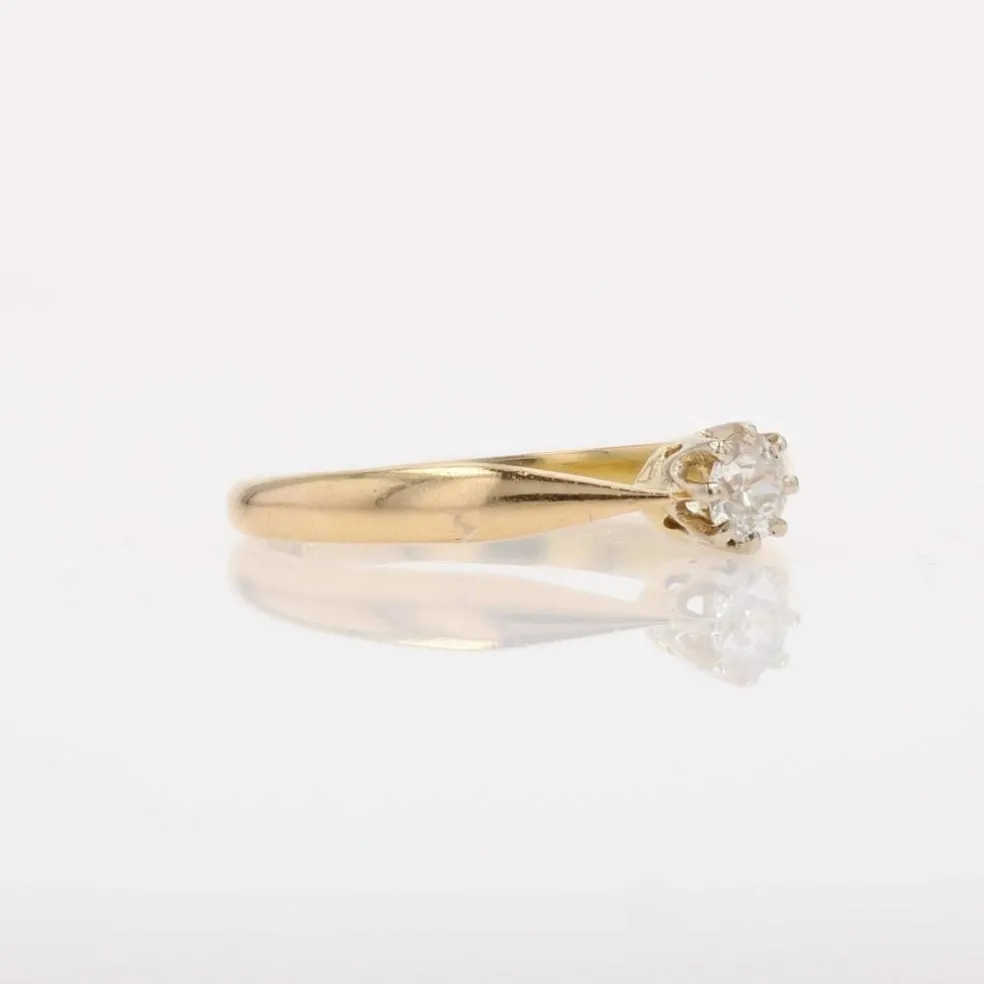 Bague solitaire diamant or jaune