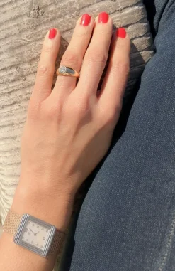 Bague solitaire diamant or jaune