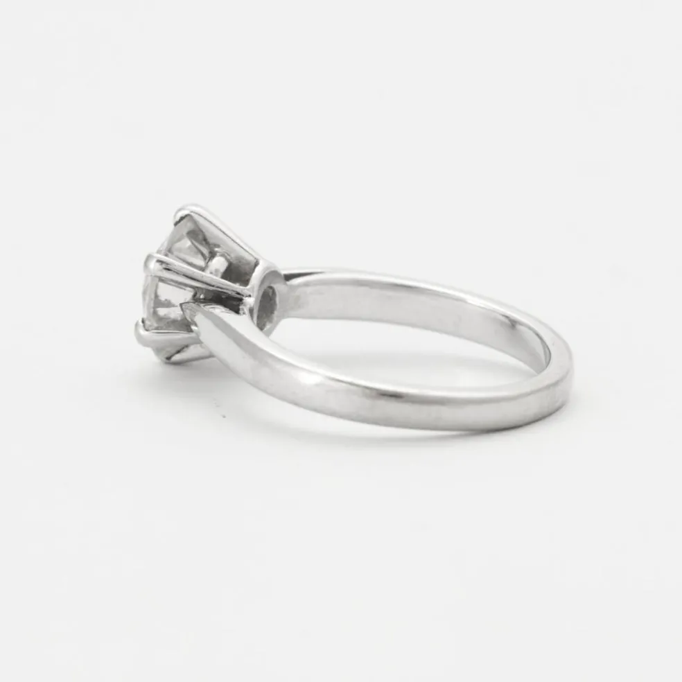 Bague Solitaire Diamant Or Blanc
