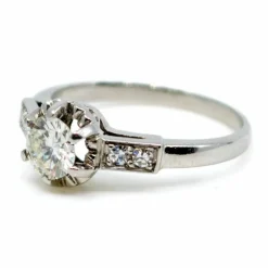 Bague Solitaire Diamant Platine