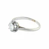 BAGUE SOLITAIRE DIAMANT STYLE RETRO OR BLANC