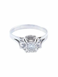 BAGUE SOLITAIRE DIAMANT STYLE ART DECO