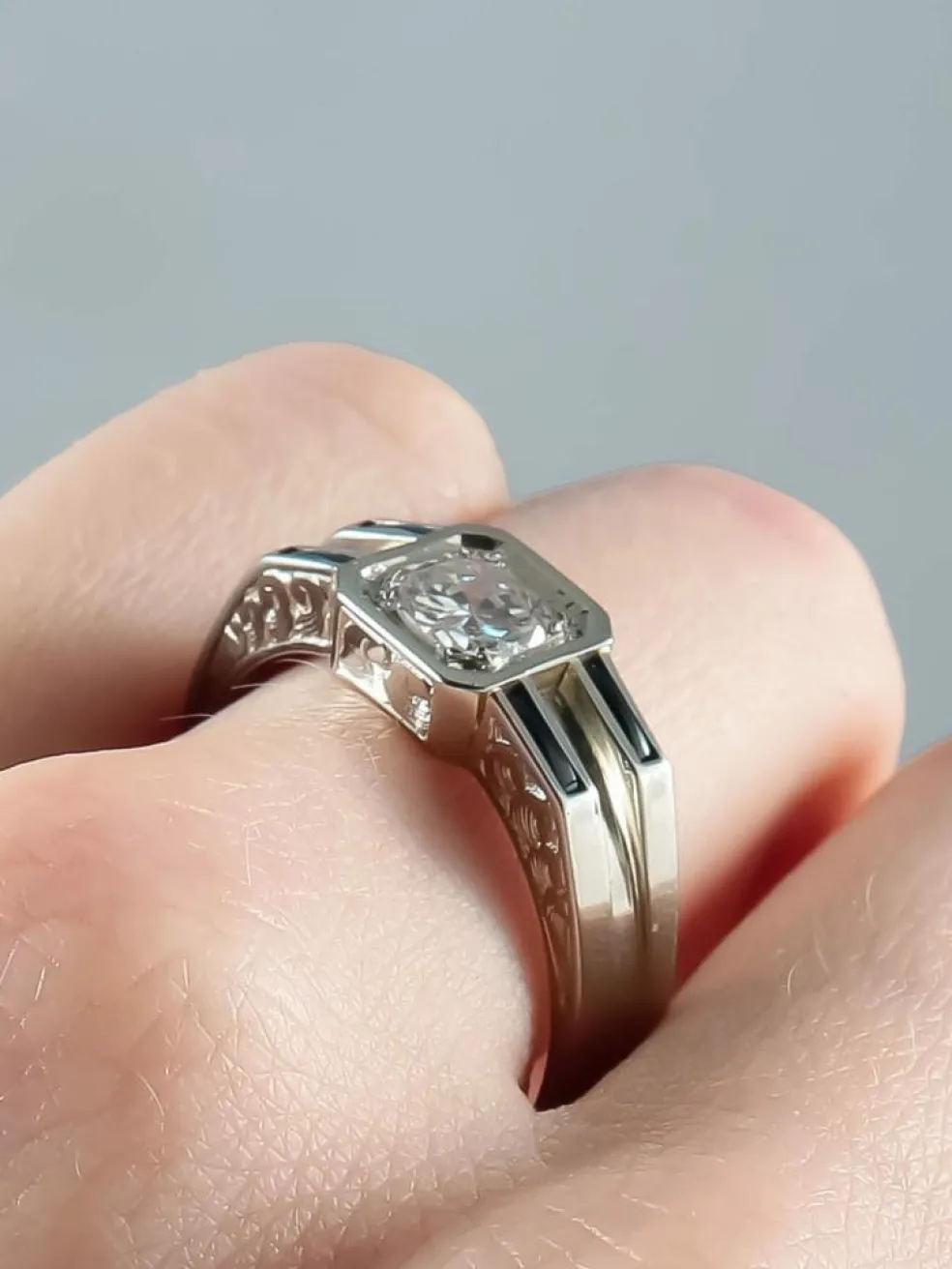 Bague Solitaire Diamant Saphirs