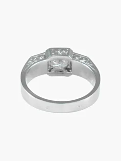 Bague Solitaire Diamant Saphirs