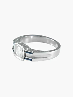Bague Solitaire Diamant Saphirs