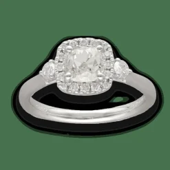 Bague Solitaire Diamant taille Coussin de 0,94cts