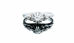 Bague solitaire diamant vintage en or gris 18K
