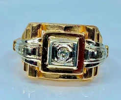 Bague Solitaire diamant vers 1920
