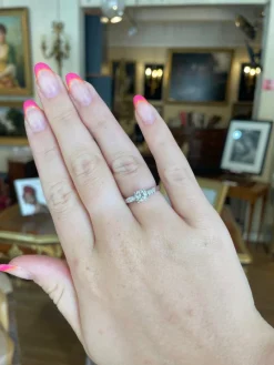 Bague Solitaire Diamants 0.50 Carats Or Gris 14 Carats