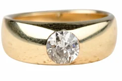 Bague solitaire en diamant de taille ancienne européenne 0,60 CT