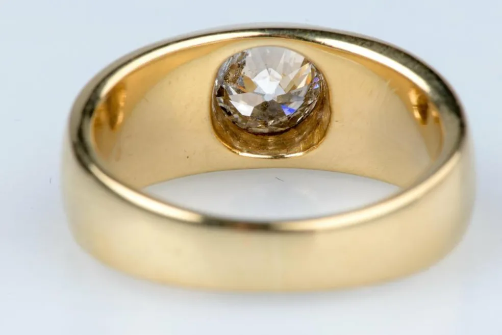 Bague solitaire en diamant de taille ancienne européenne 0,60 CT