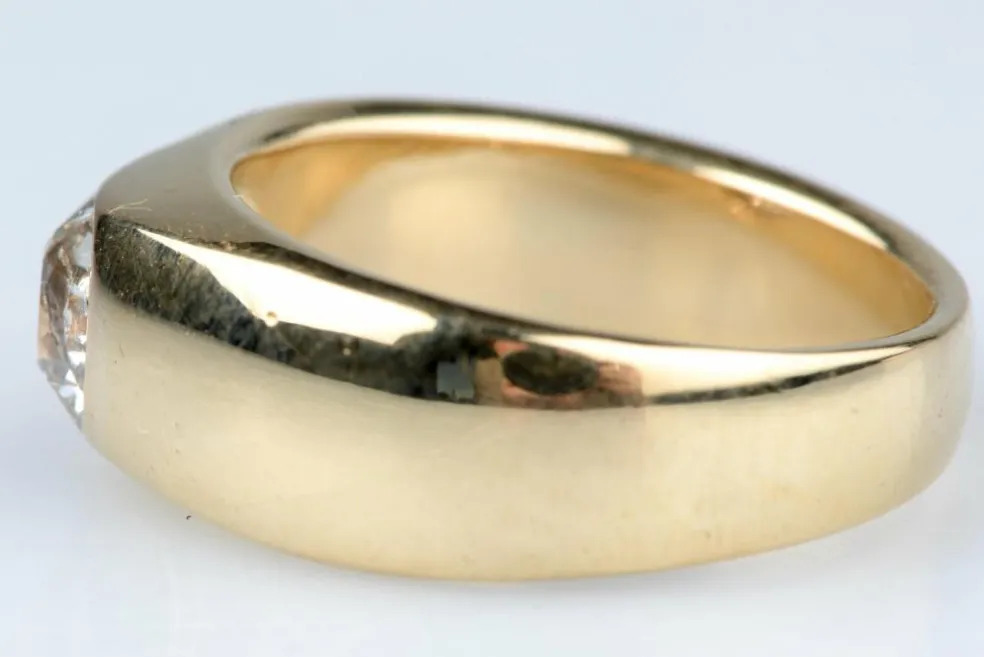 Bague solitaire en diamant de taille ancienne européenne 0,60 CT
