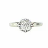 Bague solitaire en or 18 carats et platine sertie d’un diamant 0,50 carat environ