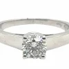 Bague solitaire en or blanc avec diamant de 0,750 carat