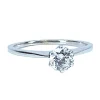 Bague solitaire en or blanc et diamant