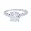 Bague solitaire en or blanc, diamant 1,36 carat.