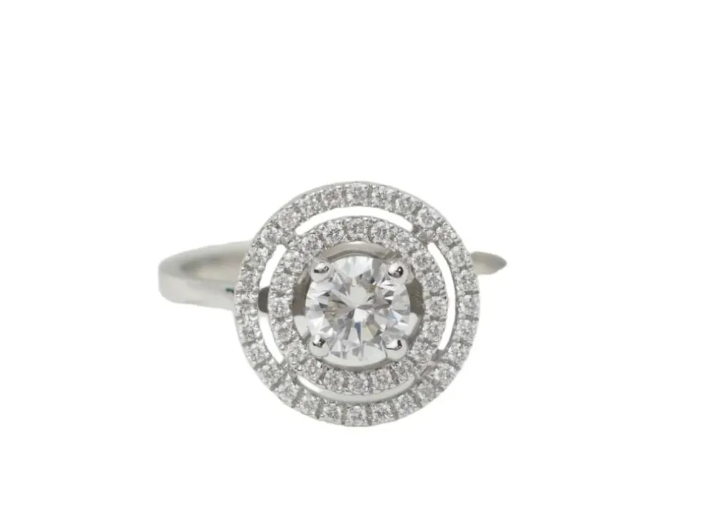 Bague solitaire en or blanc et diamant de 0,46 ct