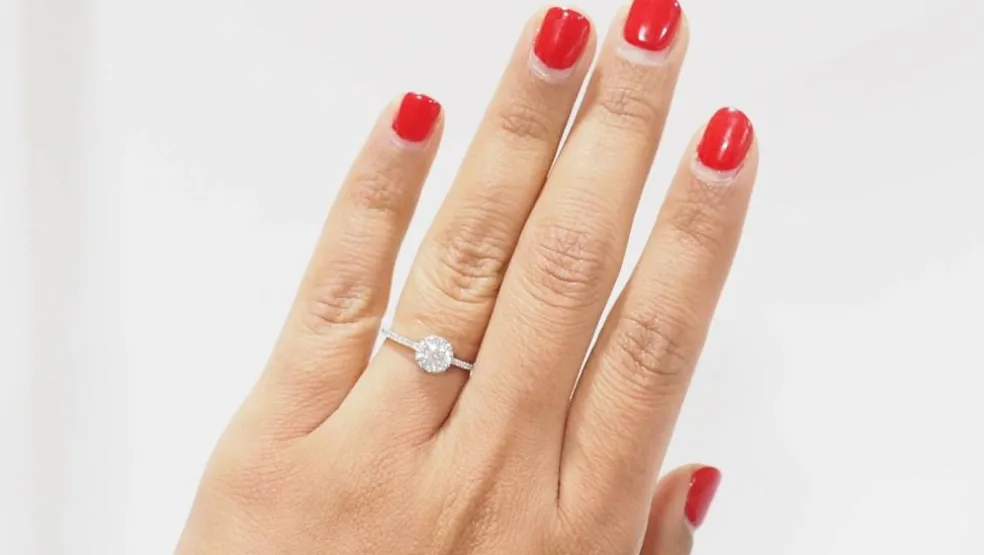 Bague solitaire en Or blanc et Diamant