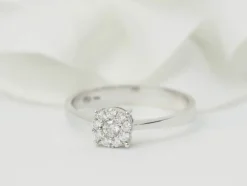 Bague solitaire en or blanc et diamants 0.16ct