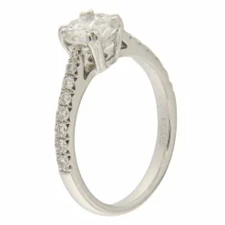 Bague solitaire en or blanc avec diamant D/VVS1 de 1,00 ct certifié IGI