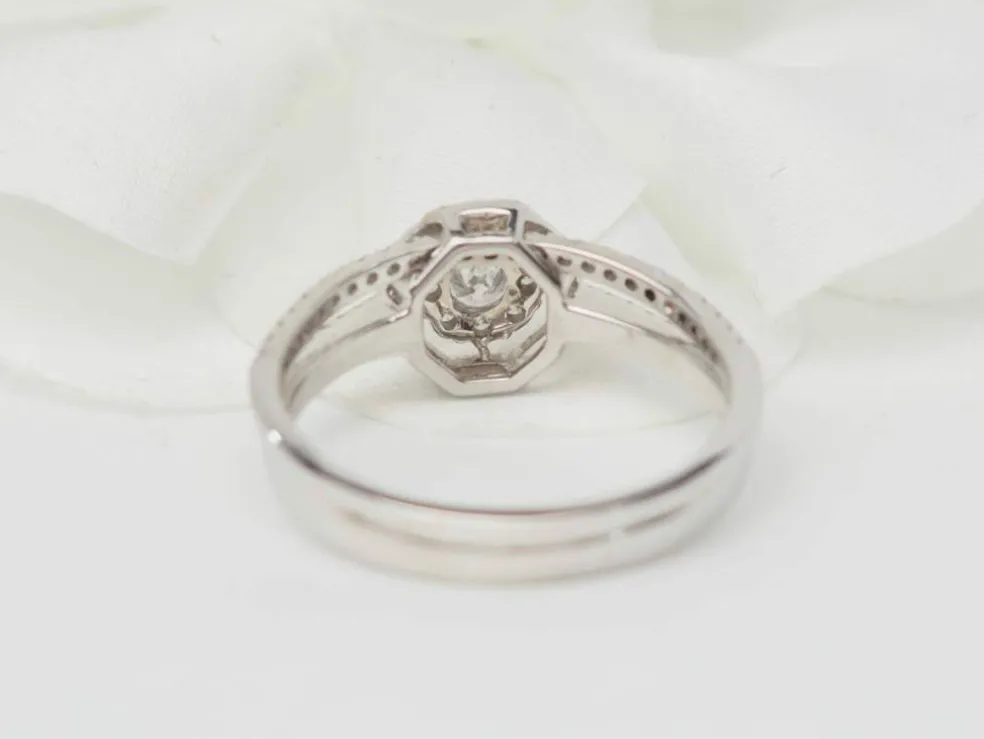 Bague solitaire en or blanc et diamants 0.66ct