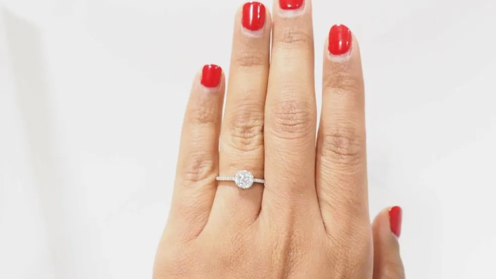 Bague solitaire en Or blanc et Diamant