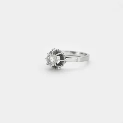 Bague solitaire en or gris Diamant