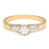 Bague solitaire en or jaune 14 carats avec diamant
