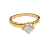 Bague solitaire en or jaune avec diamant