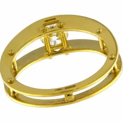 Bague solitaire en or jaune avec diamant taille brillant de 0,52 ct certifié HRD
