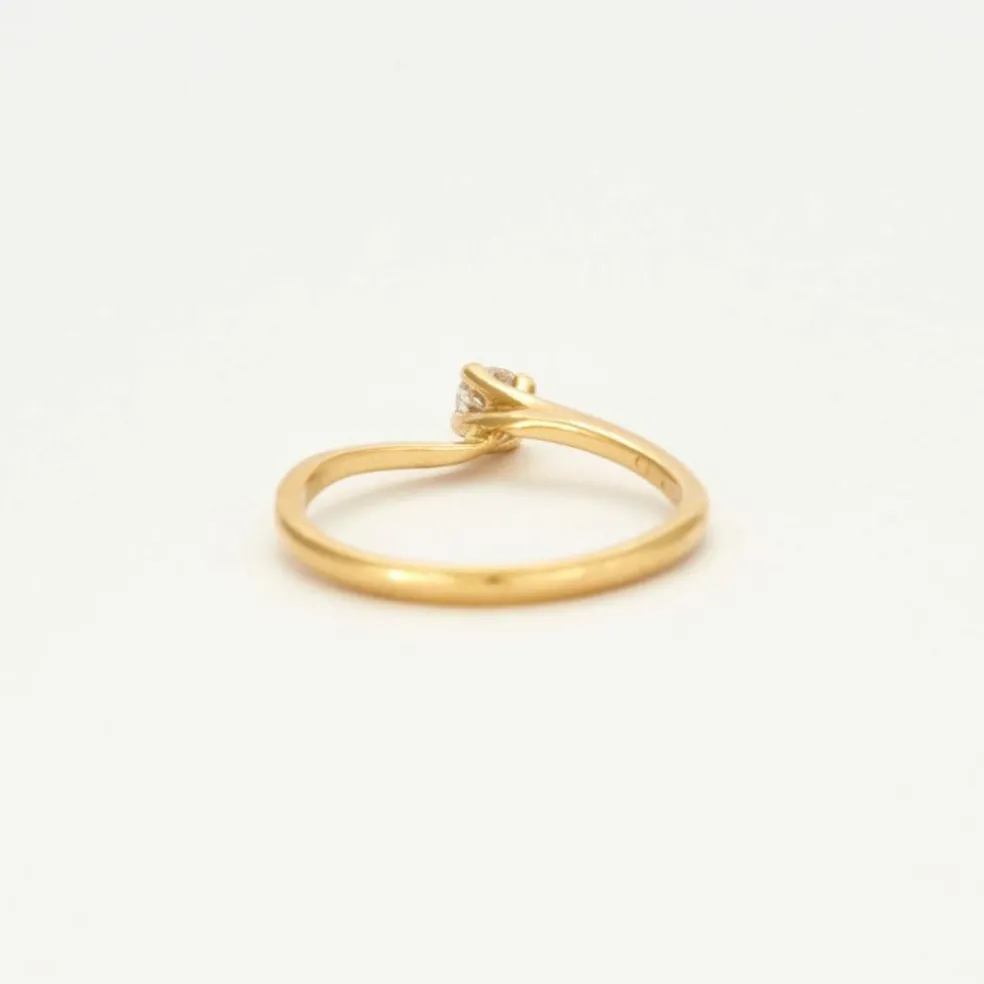 Bague Solitaire en Or Jaune et Diamant