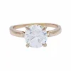 Bague solitaire en or rose, diamant 1,56 carats.