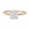 Bague solitaire en or rose, diamant 1 carat.