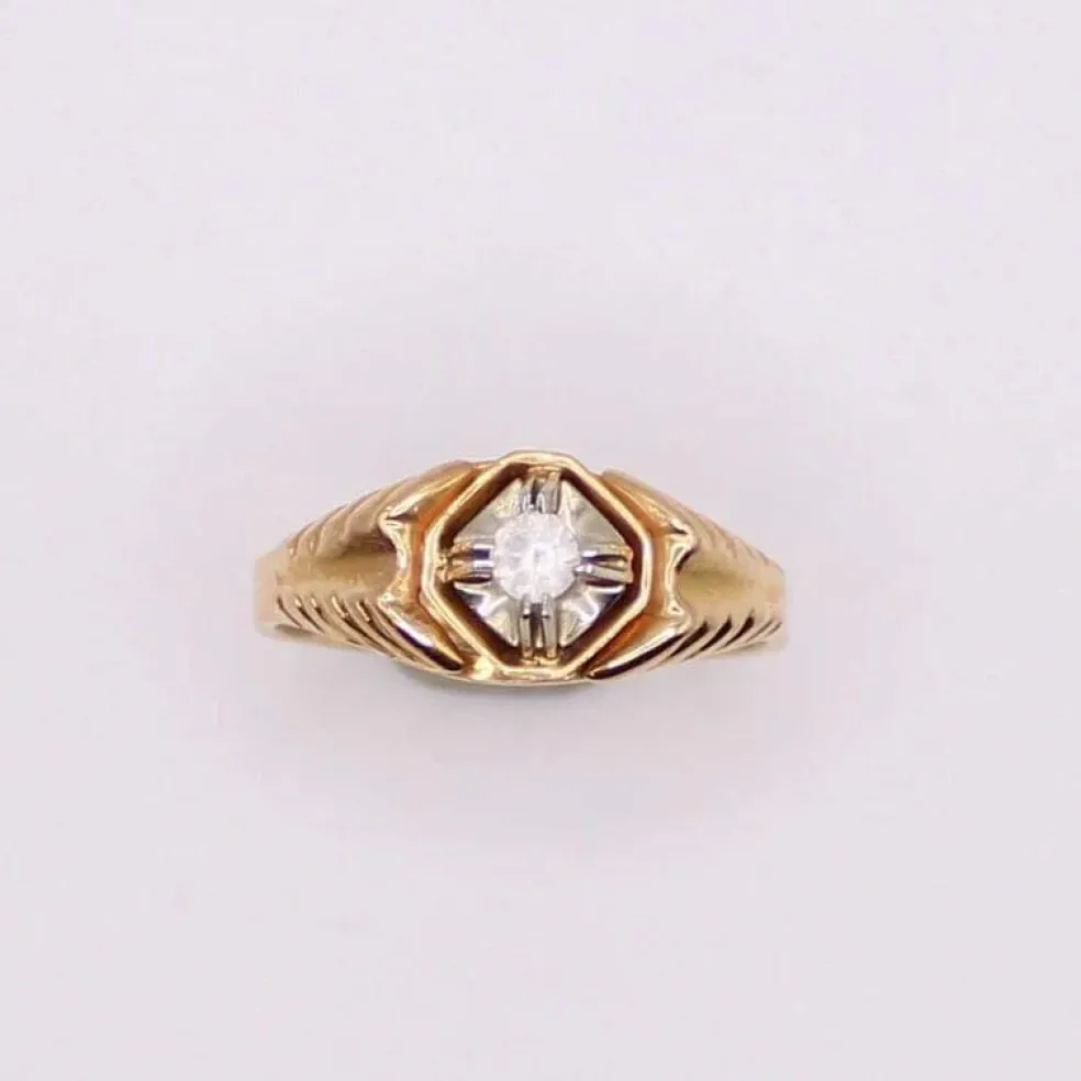 Bague Solitaire et Chevalière or jaune et spinelle