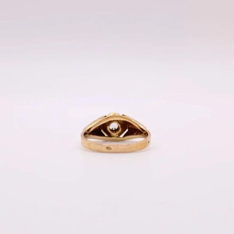 Bague Solitaire et Chevalière or jaune et spinelle