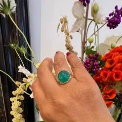 Bague solitaire émeraude 14 carats