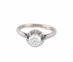 BAGUE SOLITAIRE OR & DIAMANT 0.50ct