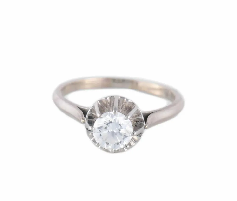BAGUE SOLITAIRE OR & DIAMANT 0.50ct