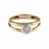 BAGUE SOLITAIRE OR & DIAMANTS